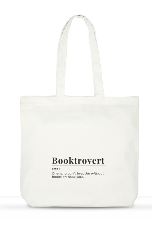 Booktrovert Bookish Tote Bag with Zipper