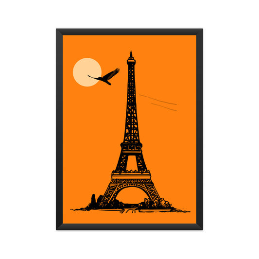 Eiffel Tower Silhouette Wall Art Poster