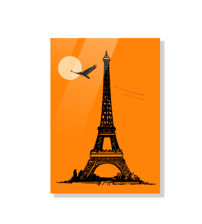 Eiffel Tower Silhouette Acrylic Wall Photo