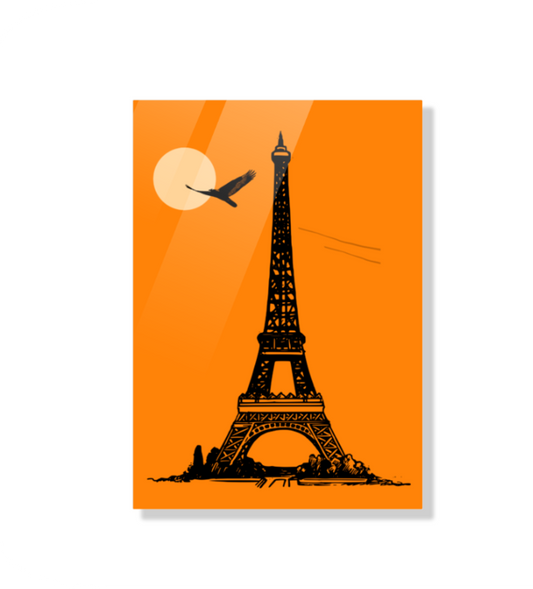 Eiffel Tower Silhouette Acrylic Wall Photo