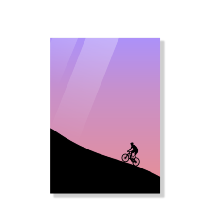 Boy Cycling Uphill Acrylic Wall Photo