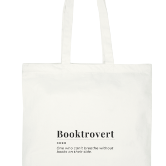 Booktrovert Bookish Tote Bag with Zipper