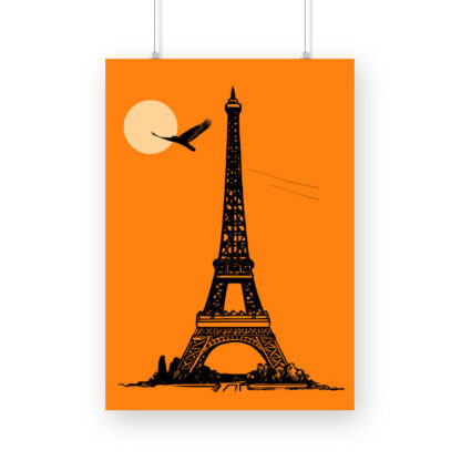 Eiffel Tower Silhouette Poster