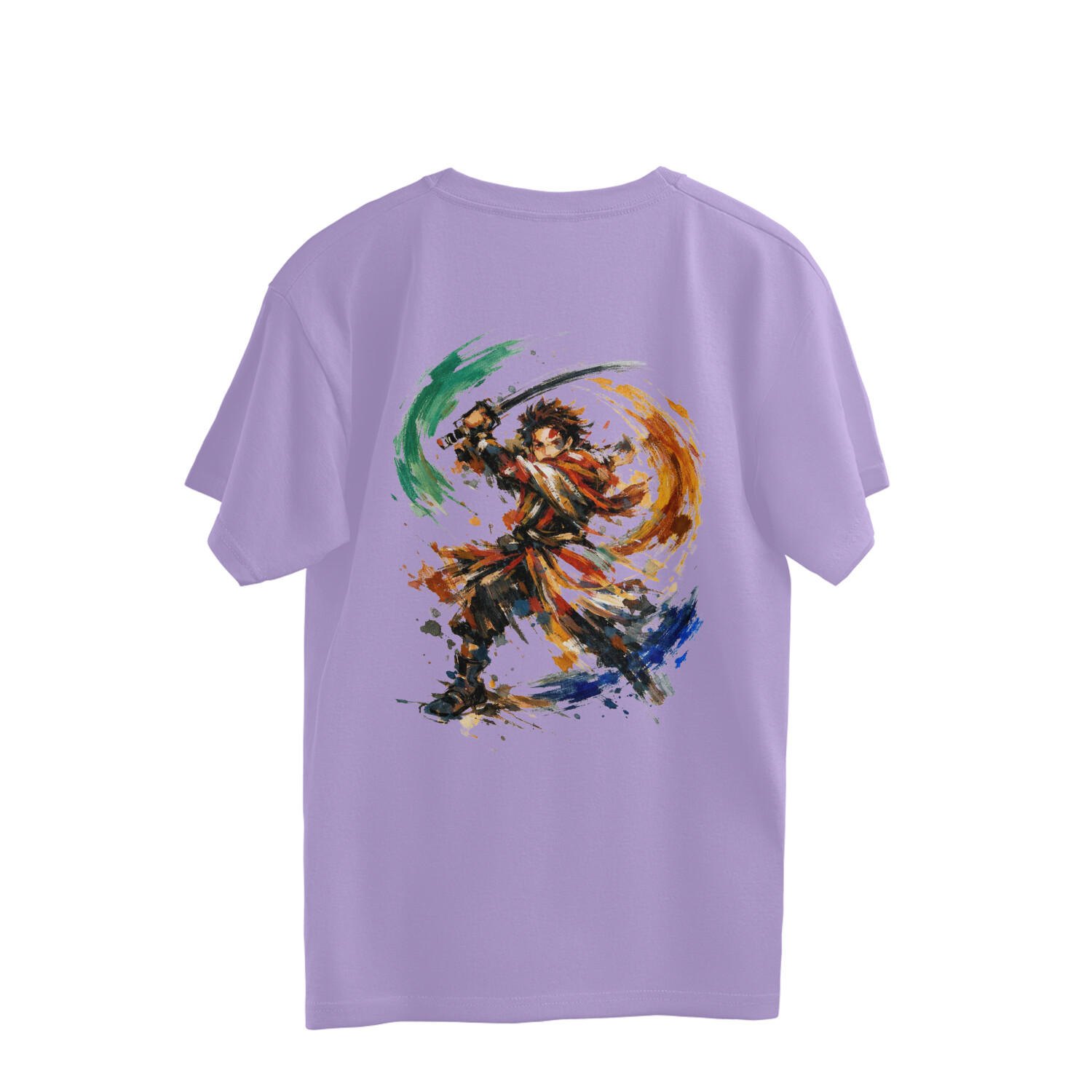 Tanjiro Kamado Demon Slayer Vibrant Oversized Tshirt Back Print - Image 4
