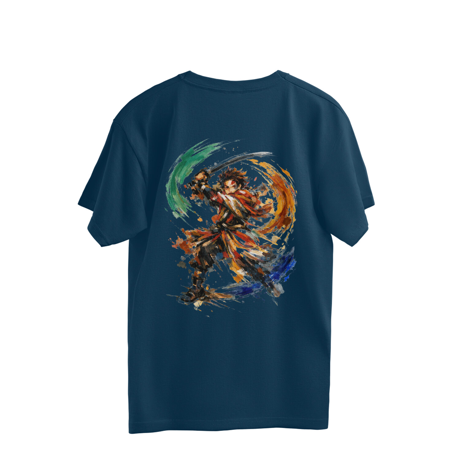 Tanjiro Kamado Demon Slayer Vibrant Oversized Tshirt Back Print - Image 6