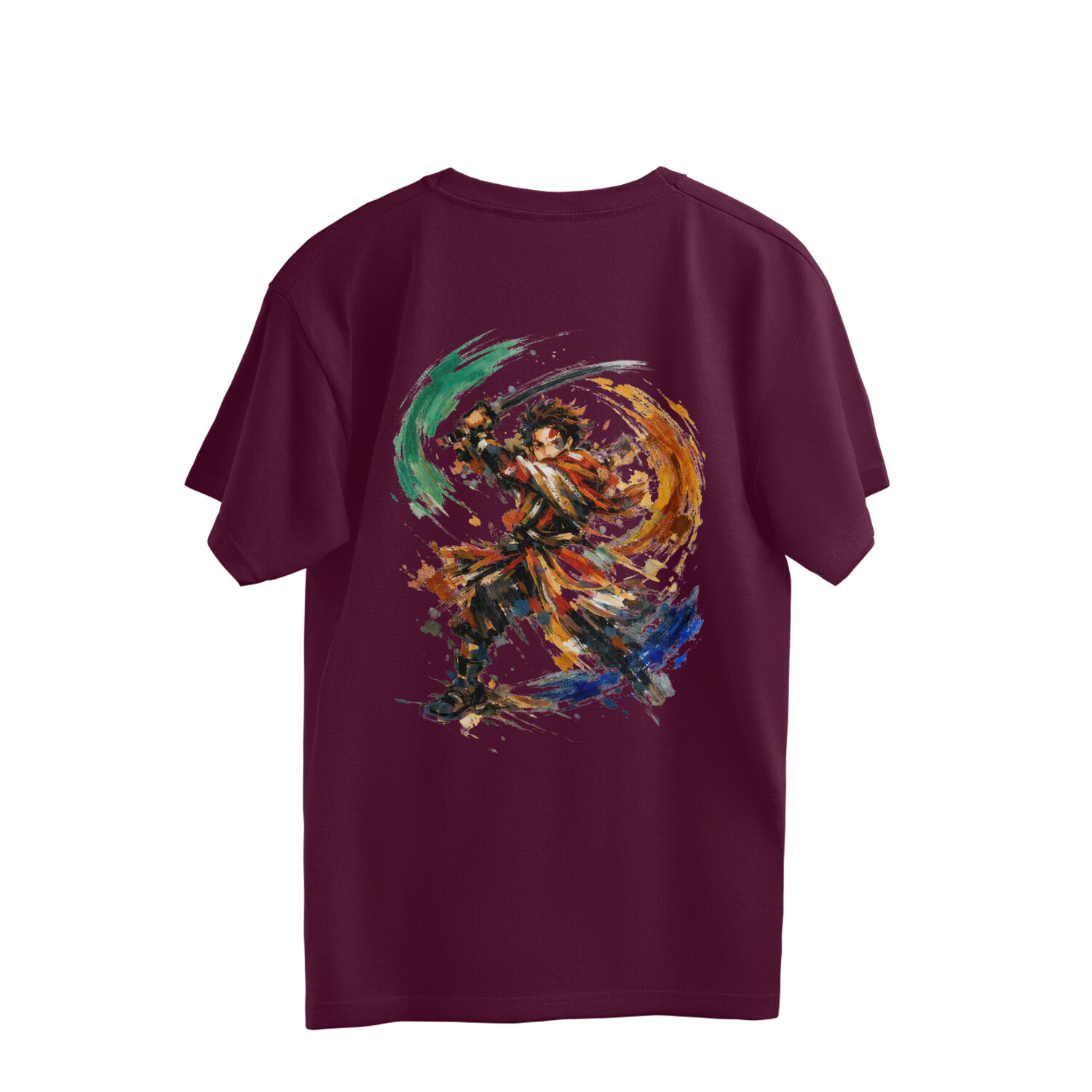 Tanjiro Kamado Demon Slayer Vibrant Oversized Tshirt Back Print - Image 8