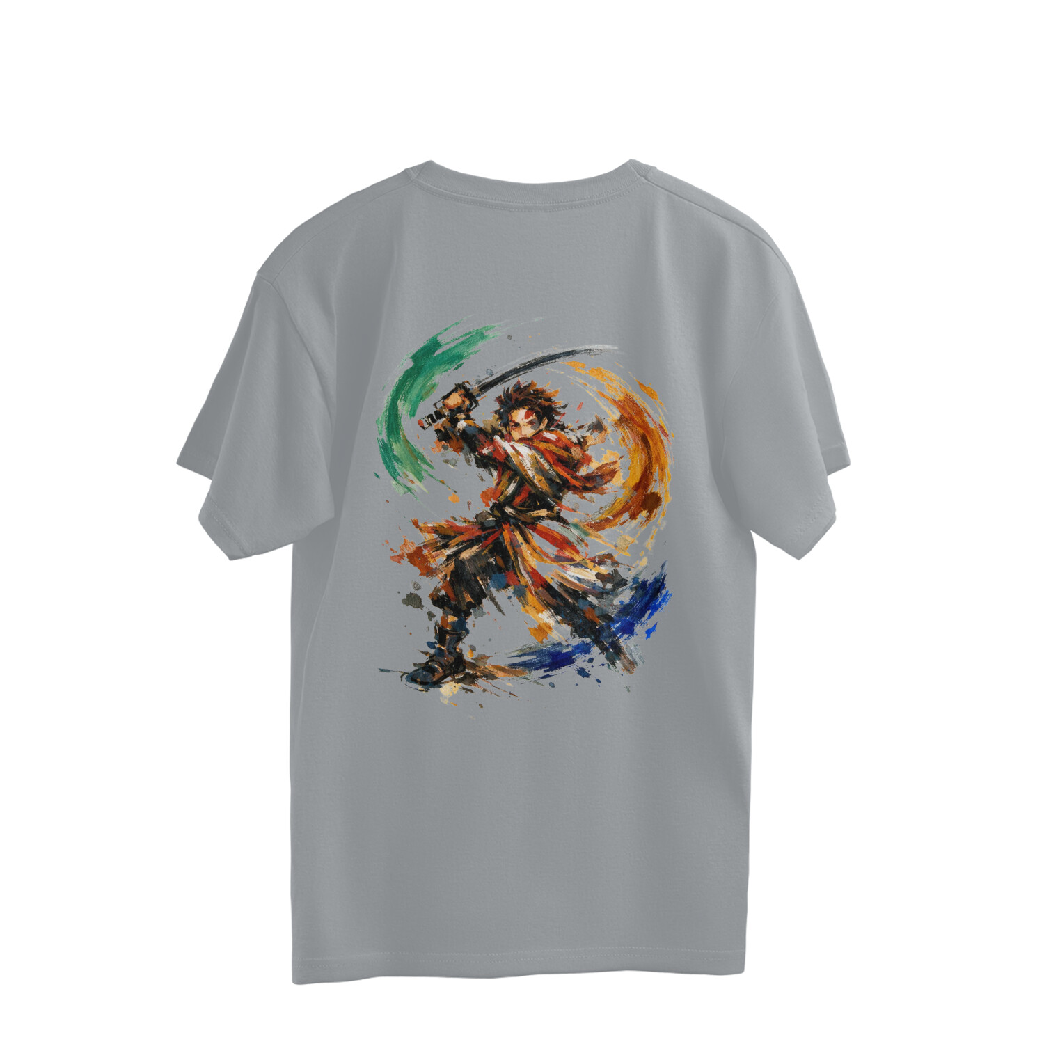 Tanjiro Kamado Demon Slayer Vibrant Oversized Tshirt Back Print - Image 10