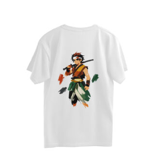 Oversized Demon Slayer Paintstroke Tanjiro Kamado Tshirt Back Print