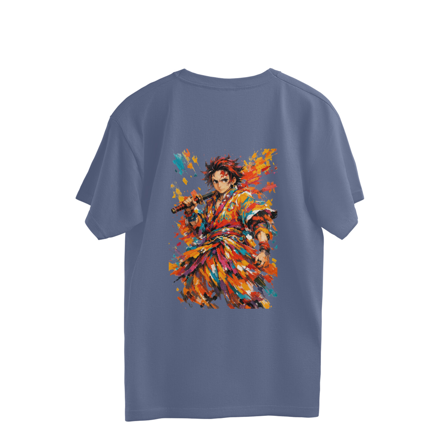 Tanjiro Kamado Rage Mode Vibrant Streetwear Back Print Oversized Tshirt - Image 8