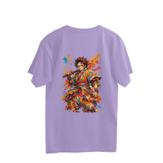 Tanjiro Kamado Rage Mode Vibrant Streetwear Back Print Oversized Tshirt