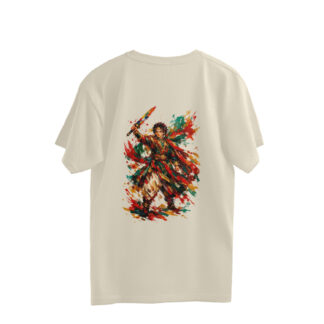 Vivid Demon Slayer Back Print Oversized Tee Tanjiro Kamado