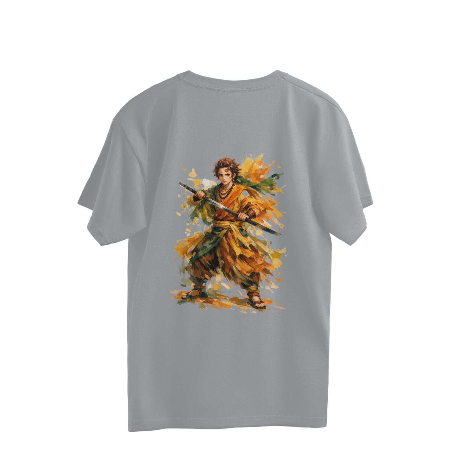 Tanjiro Kamado Desi Aesthetic Colorful Anime Tshirt Back Print - Image 4