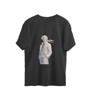 Gojo Satoru in All White Oversized Artistic Anime Tshirt