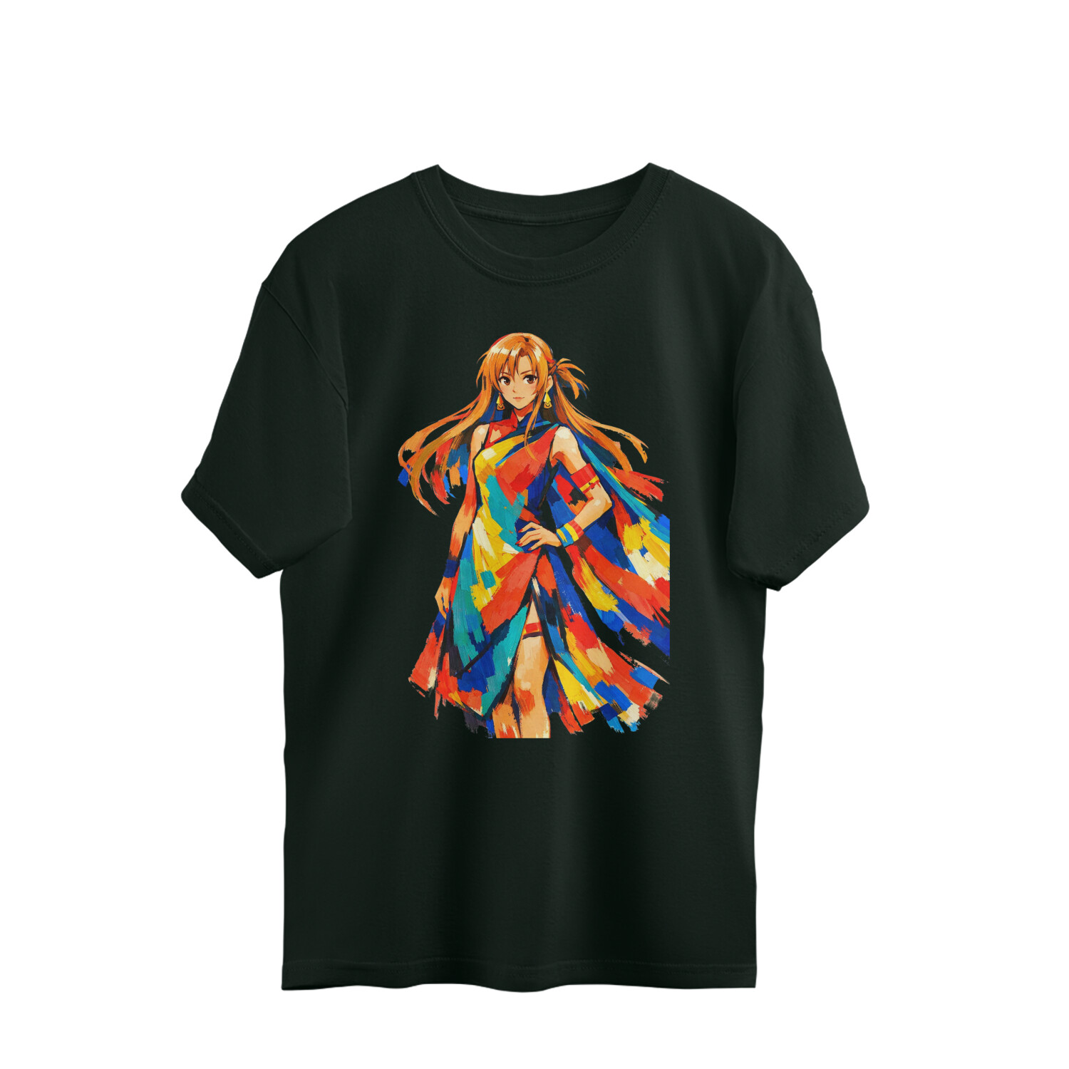 Asuna Yuuki Colourful Painting Digital Art Oversized Tshirt - Image 4