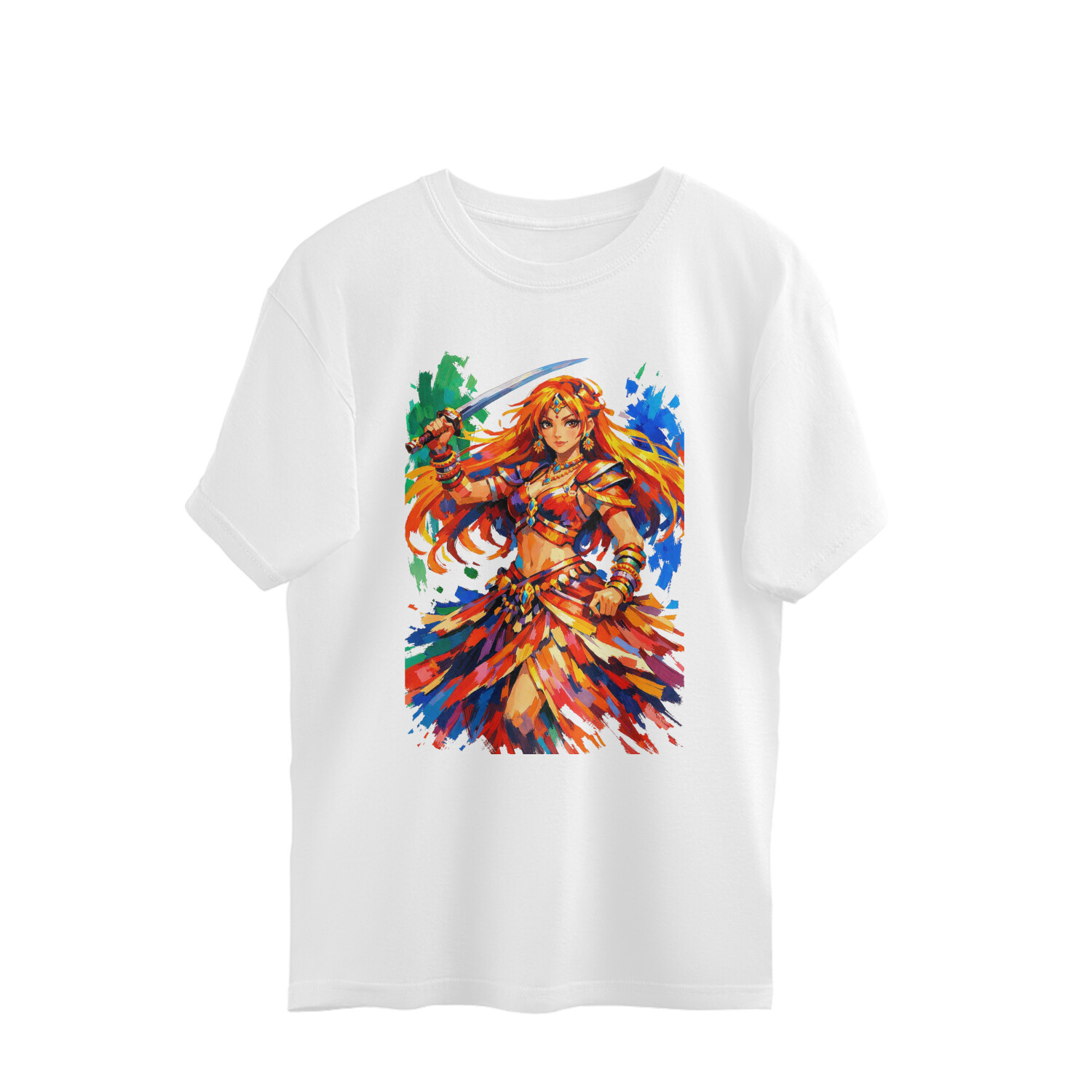 Fierce Asuna Yuki Desi Oversized Anime Manga Tshirt