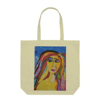 Colorful Woman Face Hand Painted Style Art Tote Bag